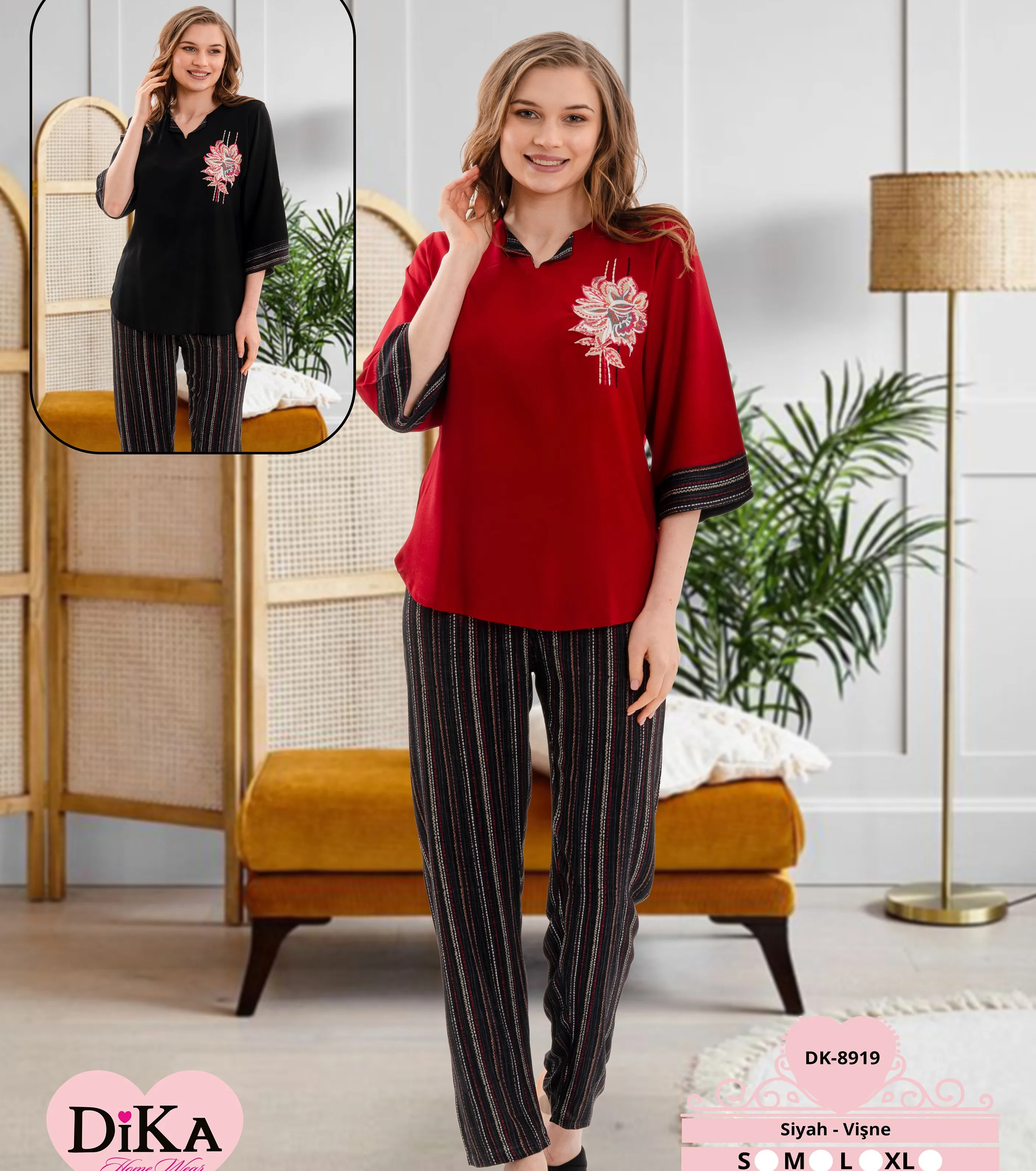 Wholesale summer new style pajamas set women tops pant 8919 homewear clothes for women