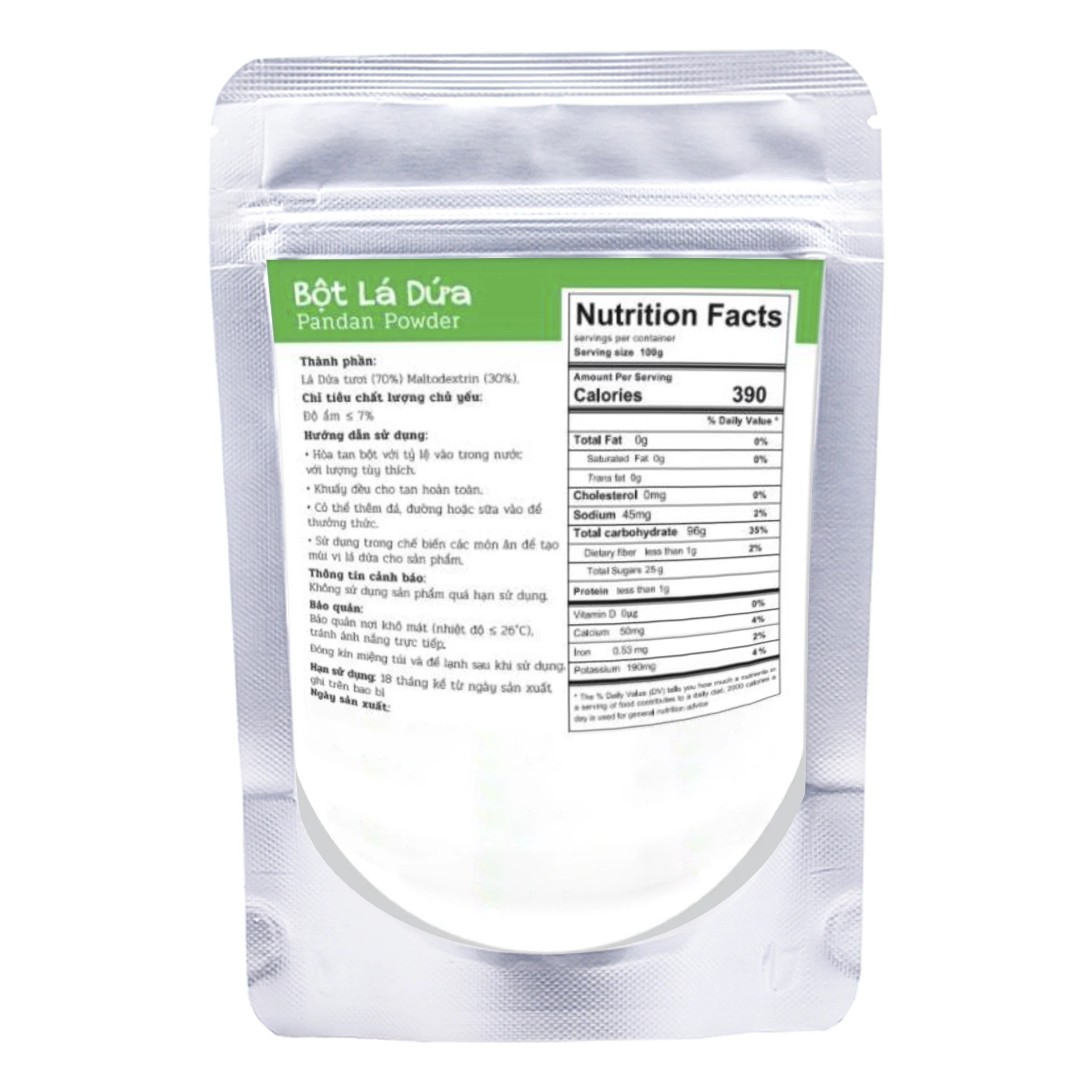 Vietnam Factory Best Quality Pandan Powder for Healthy Food