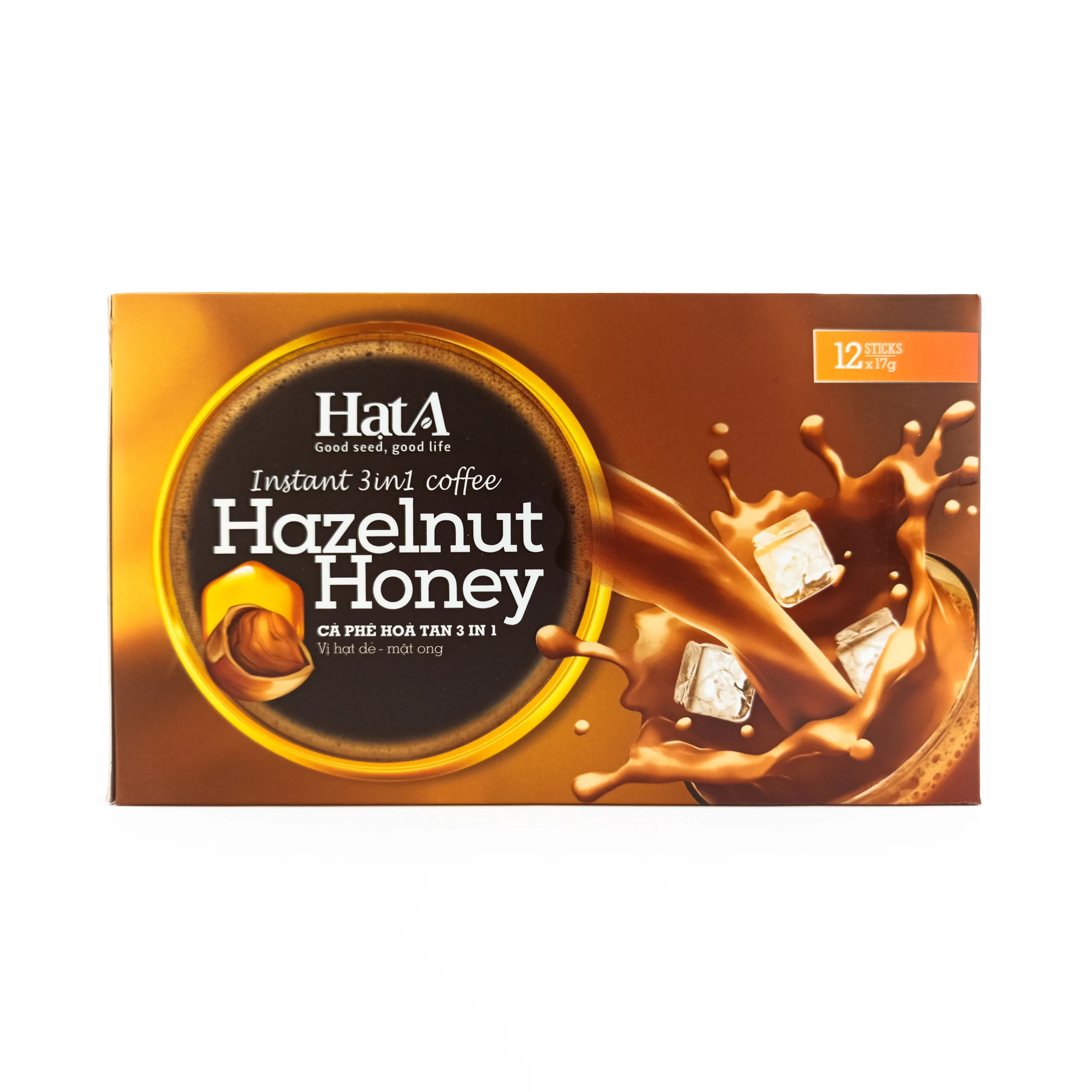 Best Selling Vietnamese Instant Hazelnut Honey Coffee -NW 204g per box -  Natural Honey,/Hazelnut - Hat A Caffe  Made in Vietnam