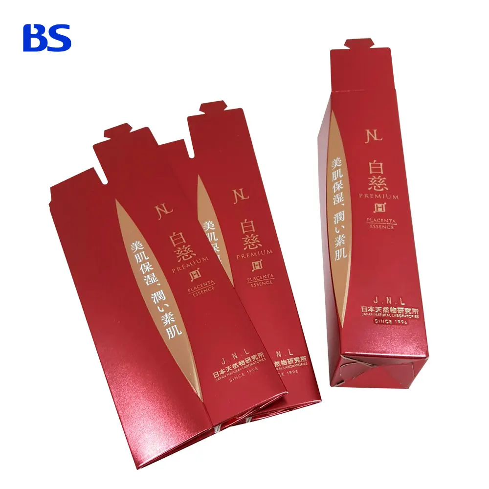 Custom Matte Satin finish Silver Red Paper Packaging boxes for Essential oil