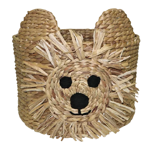 Handwoven Bin Water Hyacinth Raffia Baby Lion Basket Laundry Storage From Vietnam