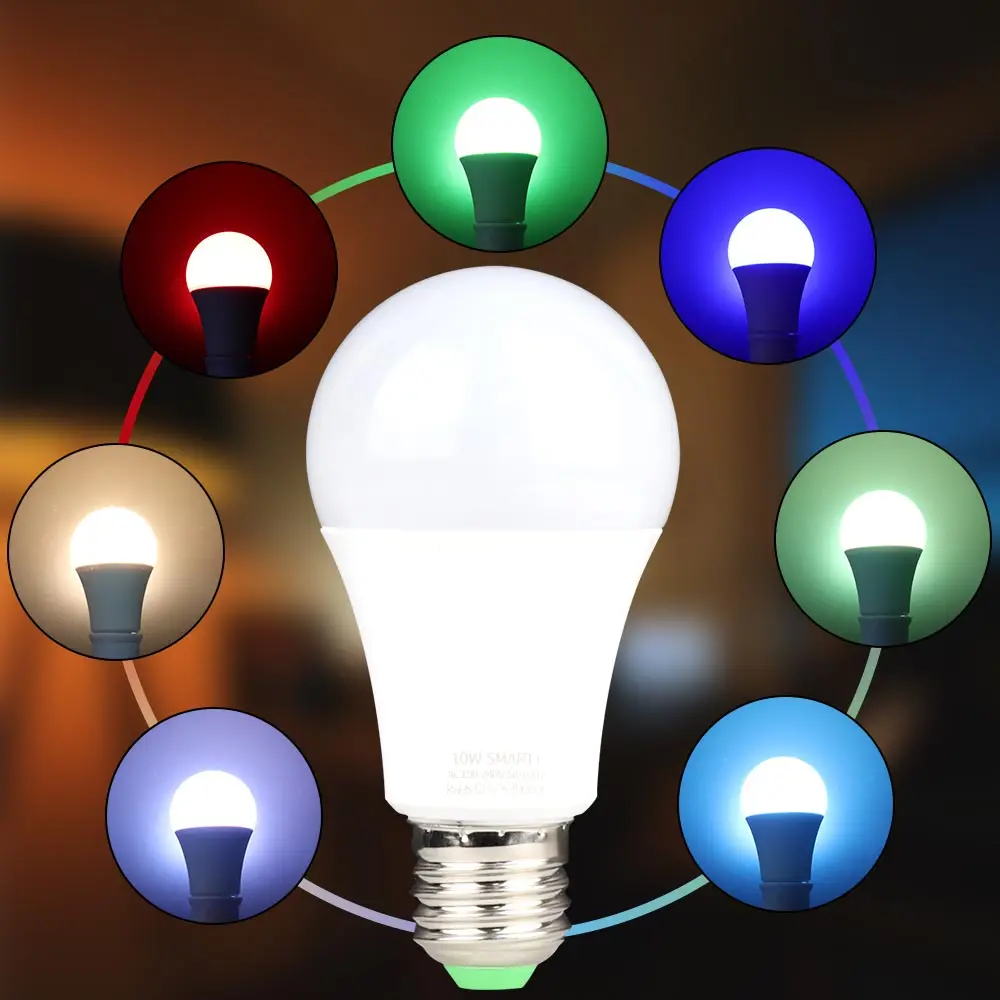 10W Smart Light Bulbs, 190-240V 800 Lumens RGBCW E27 B22 2.4Ghz WiFi Bulbs Compatible with Alexa and Google Home
