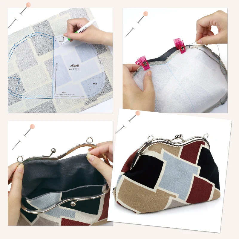DIY large clasp purse making kit cosmetic purse kit