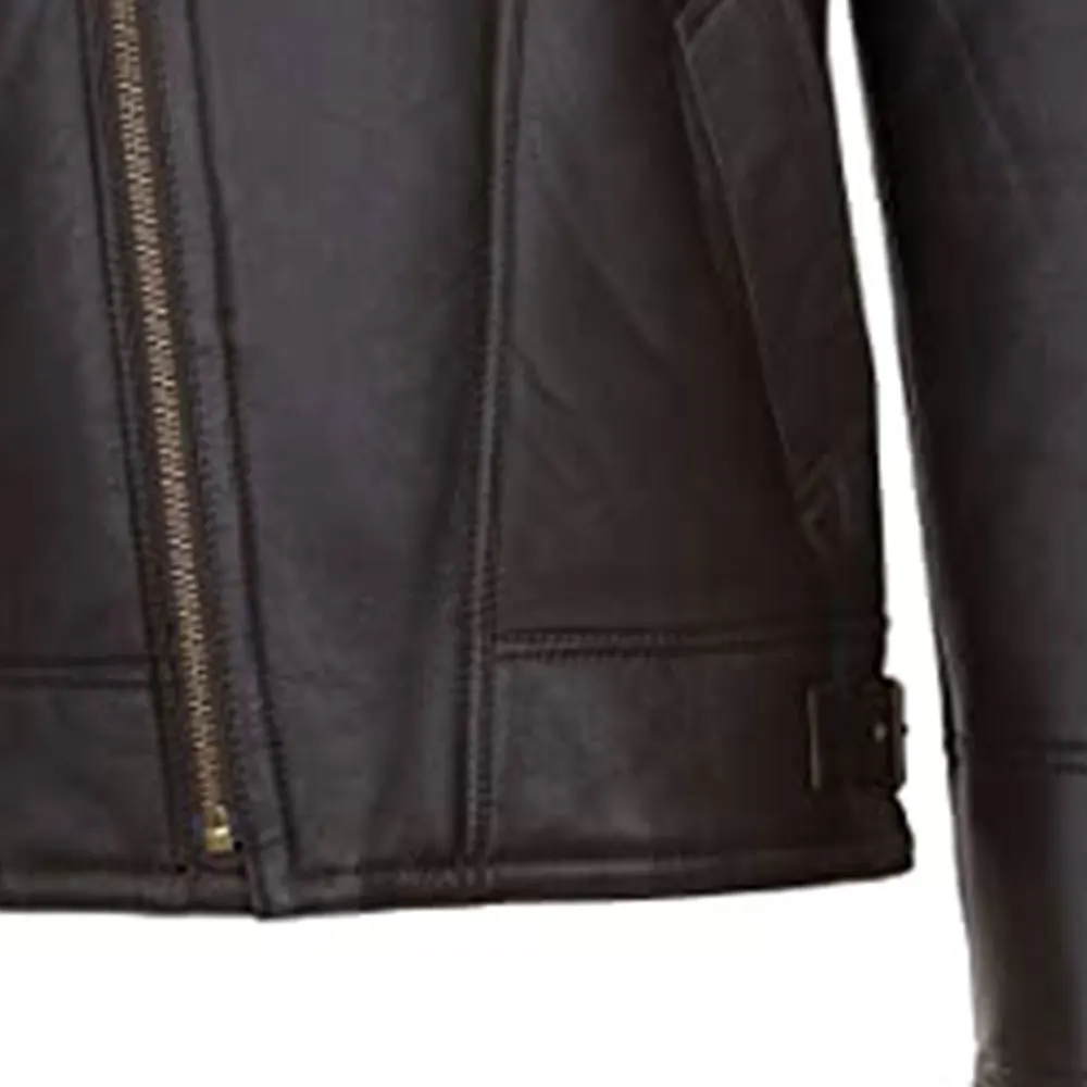  Мужская зимняя куртка из коричневой кожи с меховой овчиной/куртка натуральной мехом овчины/Новейшая стильная для мужчин