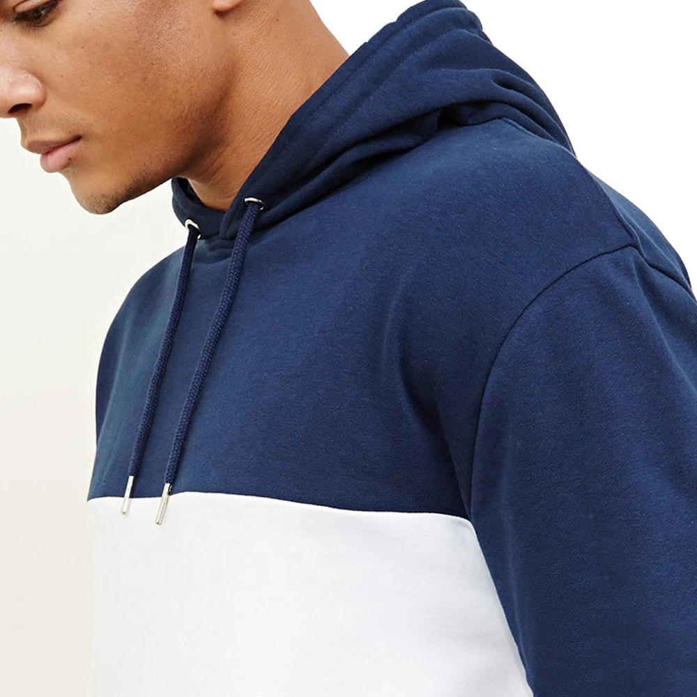 Red white black three panel hoodie in cut and sewn panels pullover hoodies baggy style customized