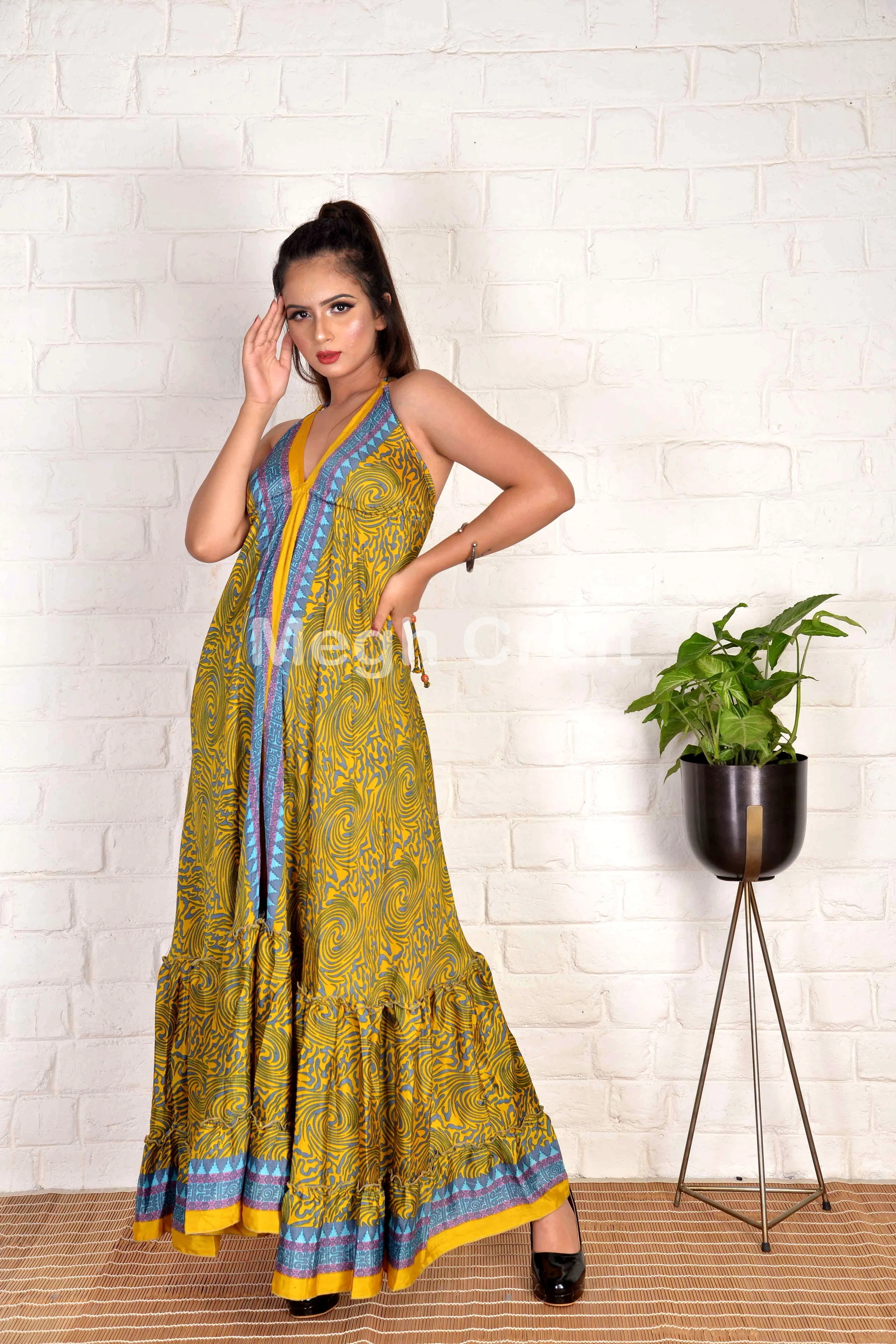 Boho fashion uno maxi dress-Bohemian maxi dress-Beach wear halter dress-Europe fashion-Summer boho