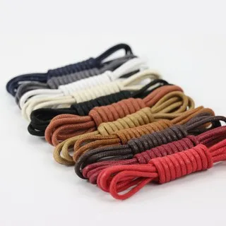 3mm Thick Waxed round Cotton Shoelaces Flat and Printed Feature for Shoes