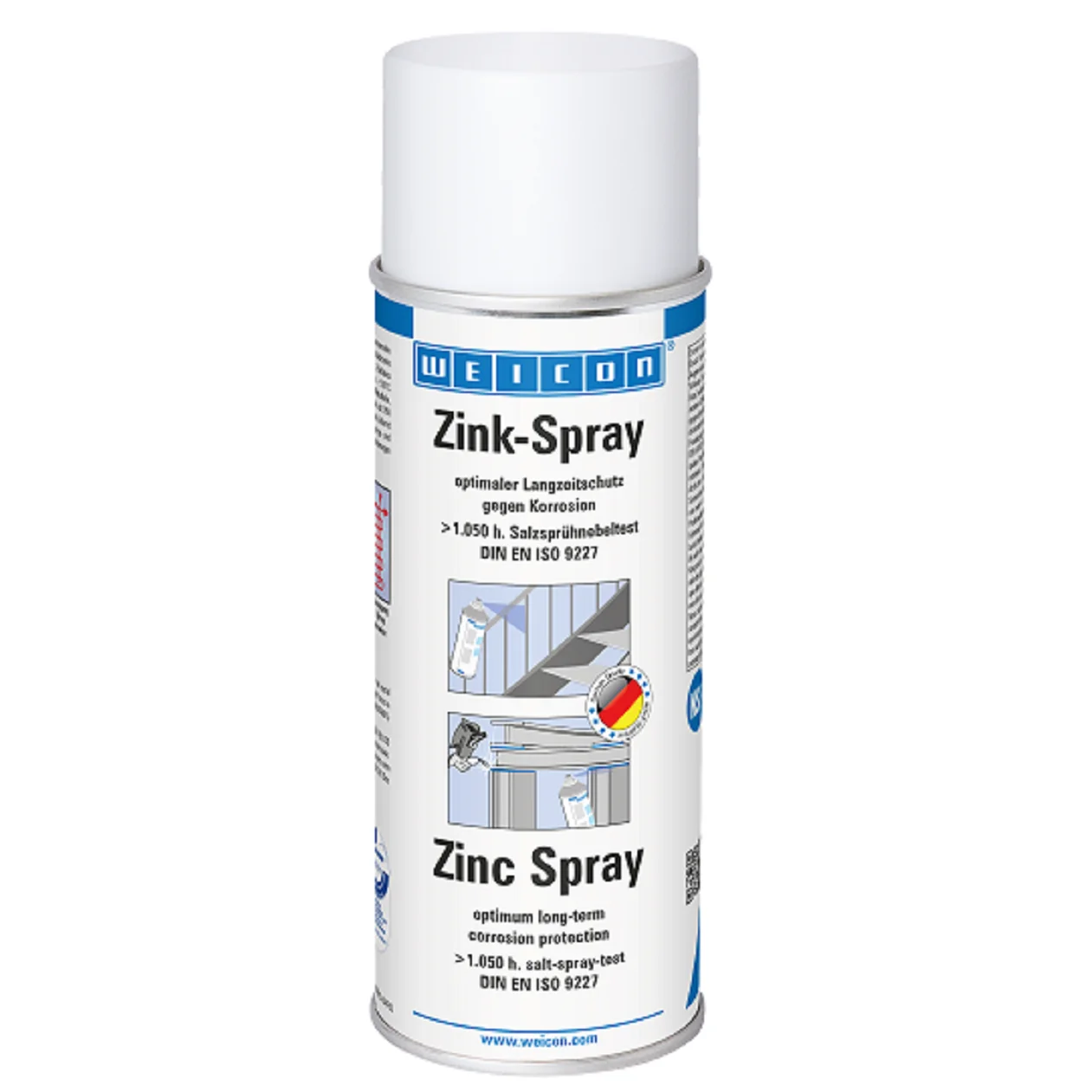 
WWEICON Zinc Spray 400 ml Matt GreyQuick-Drying Heat Resistant Suitable As Primer For Metal 