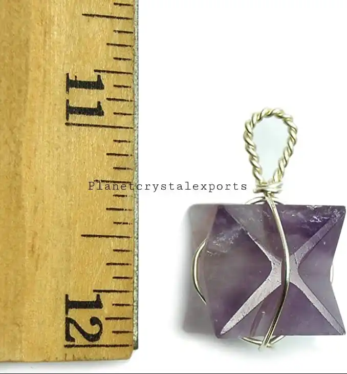 Высококачественный Аметист Меркаба звездный камень хрустальный кулон в виде проволоки для мужчин и женщин энергетический с драгоценным камнем