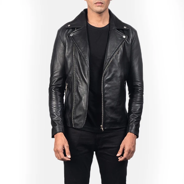 2022 New Fashion Men black Lamb Leather Jacket/men leather jackets Pakistan leather jackets for men High Quality