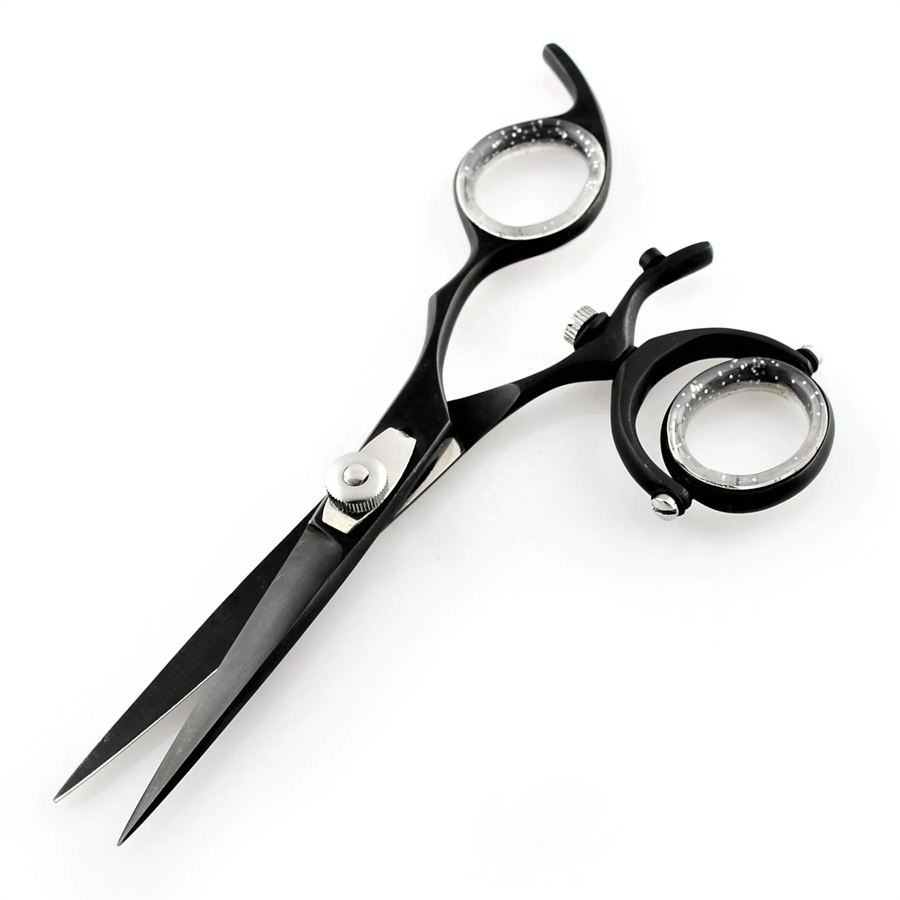 Handmade Professional Hair Cutting Barber Scissor Stainless Steel Razor Edge Hairdressing Shears Movable Ring Black Color Coated