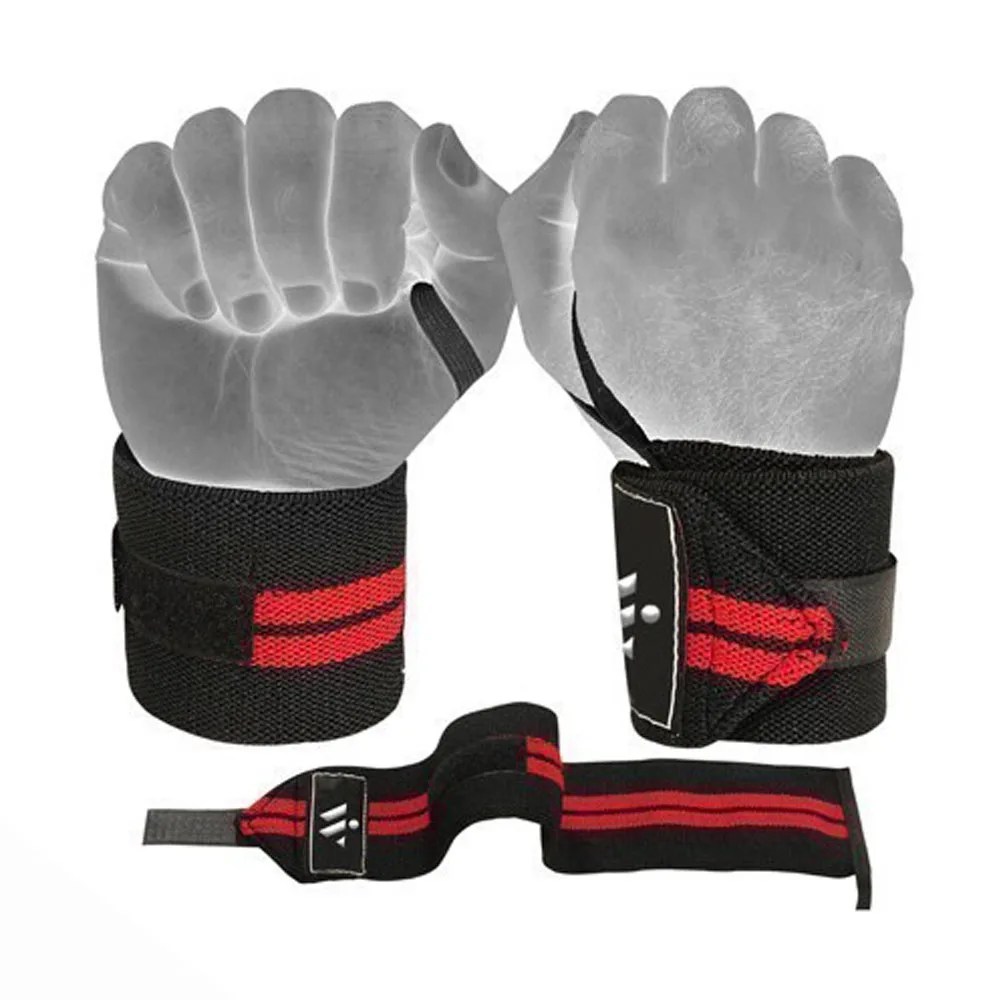 Custom Best Quality Elastic Weight Lifting Wrist Wraps Custom Logo Weightlifting Wrist Straps
