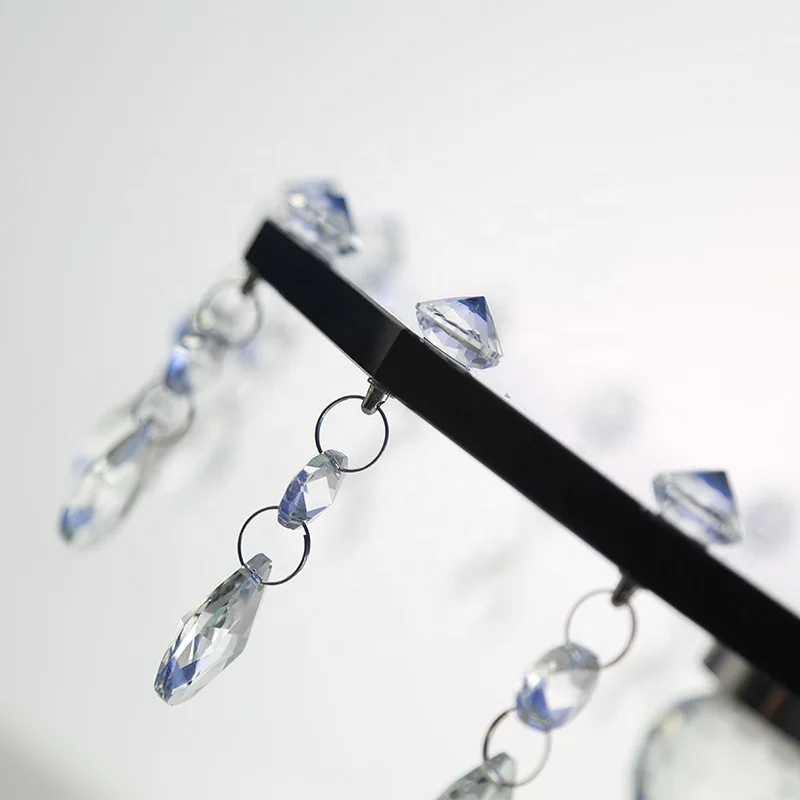 Vintage Style Blue Crystal Glass Dessert Cake Stand with Crystal Top for Home Decor