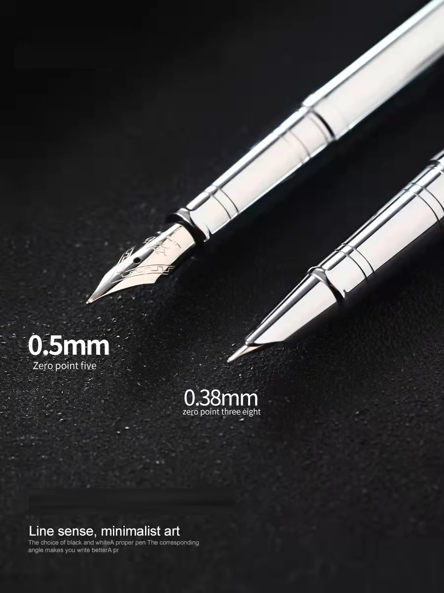 Jinhao 126 0.5mm full steel silver standard M nib fountain pen student business gifts