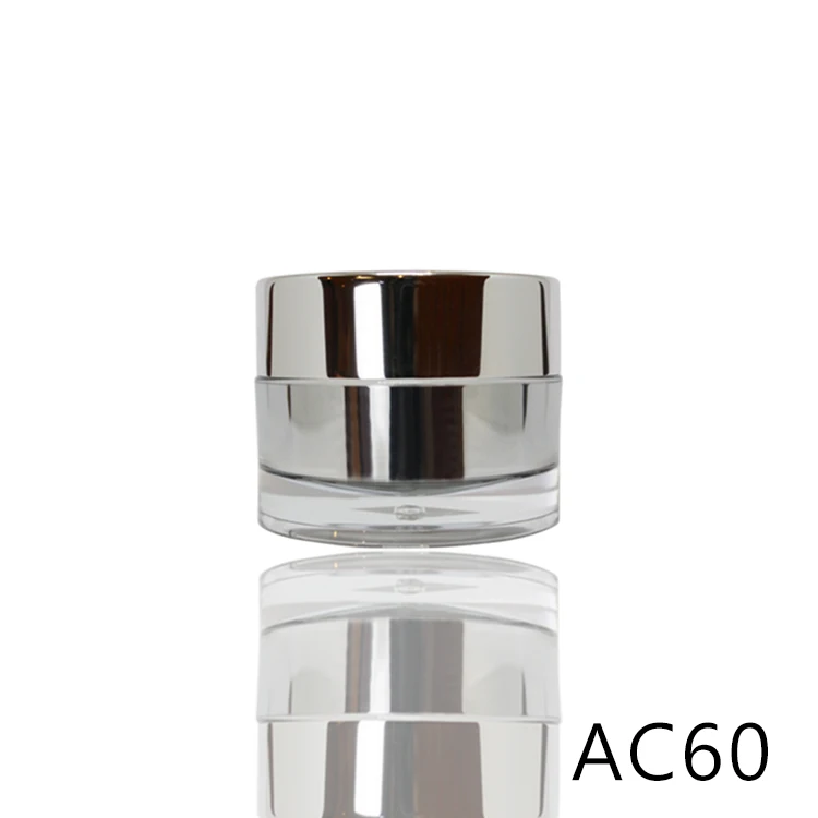 Двухслойная Акриловая банка с роскошной алюминиевой крышкой для упаковки косметики и ухода за кожей