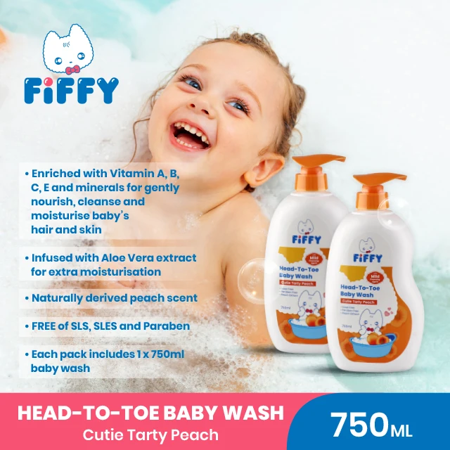 FIFFY Baby bubble wash с ароматом персика и гелем для душа с алоэ вера