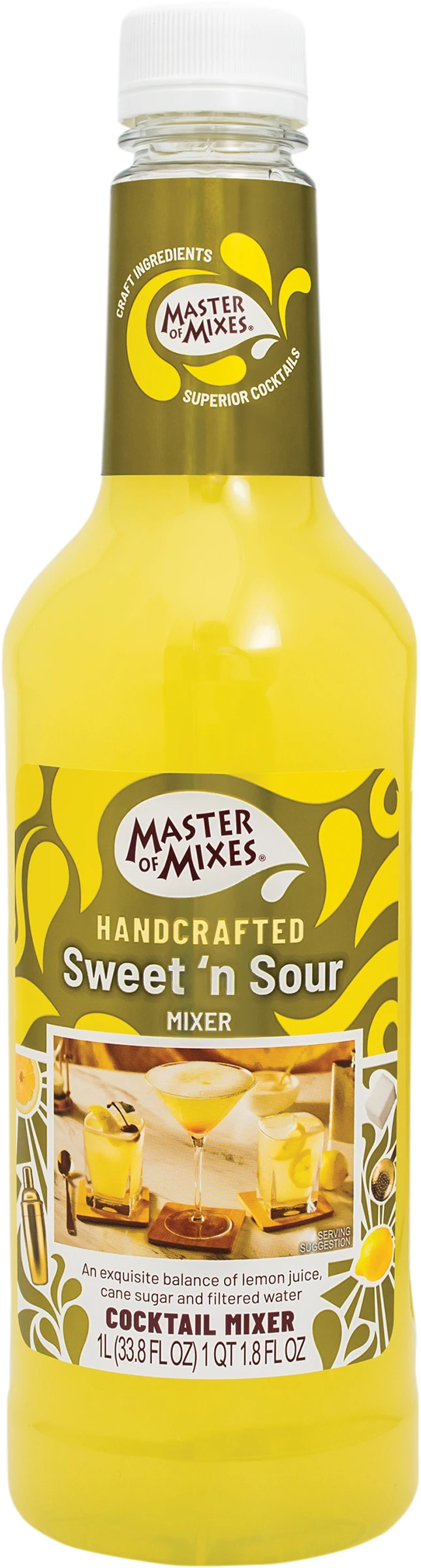 
Master of Mixes Sweet N Sour - 1 Liter Ready-To-Use Non-Alcoholic Cocktail Mix 
