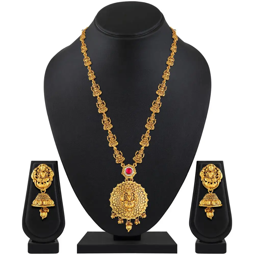 
Wholesale Indian Kundan Temple Jewellery Traditional Antique bridal wedding jewellery heavy gold plated jewelry sets 