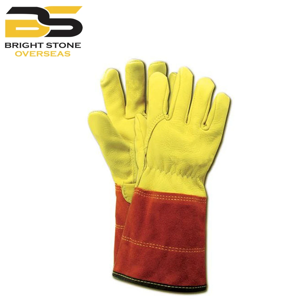 Рабочие кожаные сварочные перчатки из воловьей