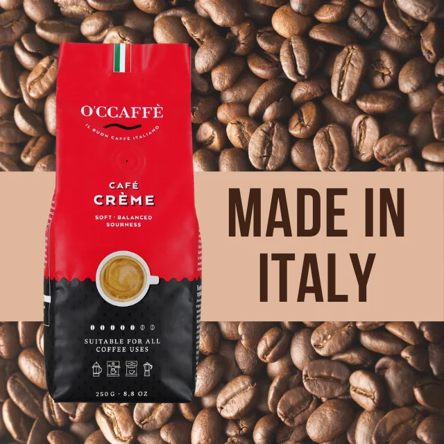 Top Italian Quality Occaffe Low Roasting 50% Arabica And 50% Robusta Coffee Beans For Export