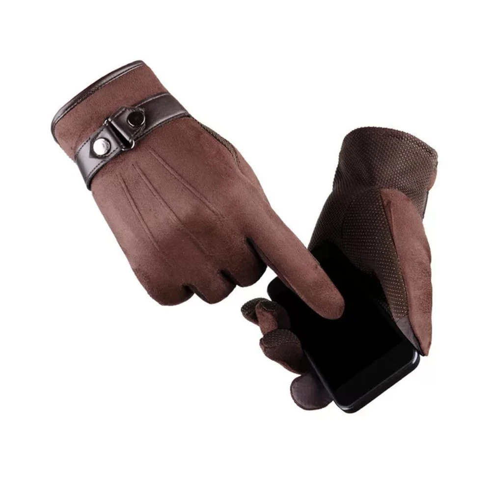 Мужские перчатки из натуральной оленьей кожи на осень/зиму