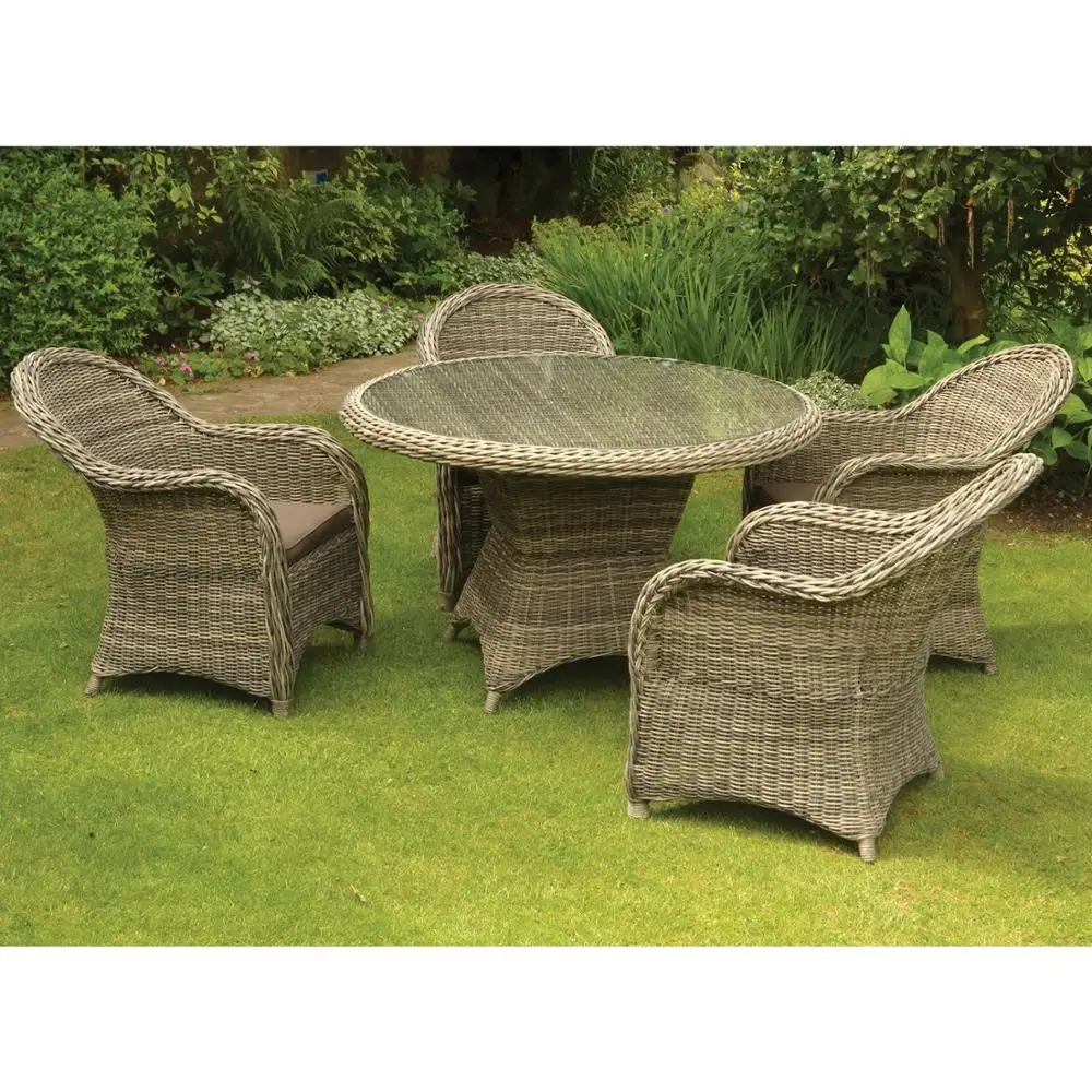 Modern Outdoor Poly Rattan Coffee Set Wicker Aluminum Frame PE Material Powder Coating Finish Dining Courtyard Outdoor Furniture