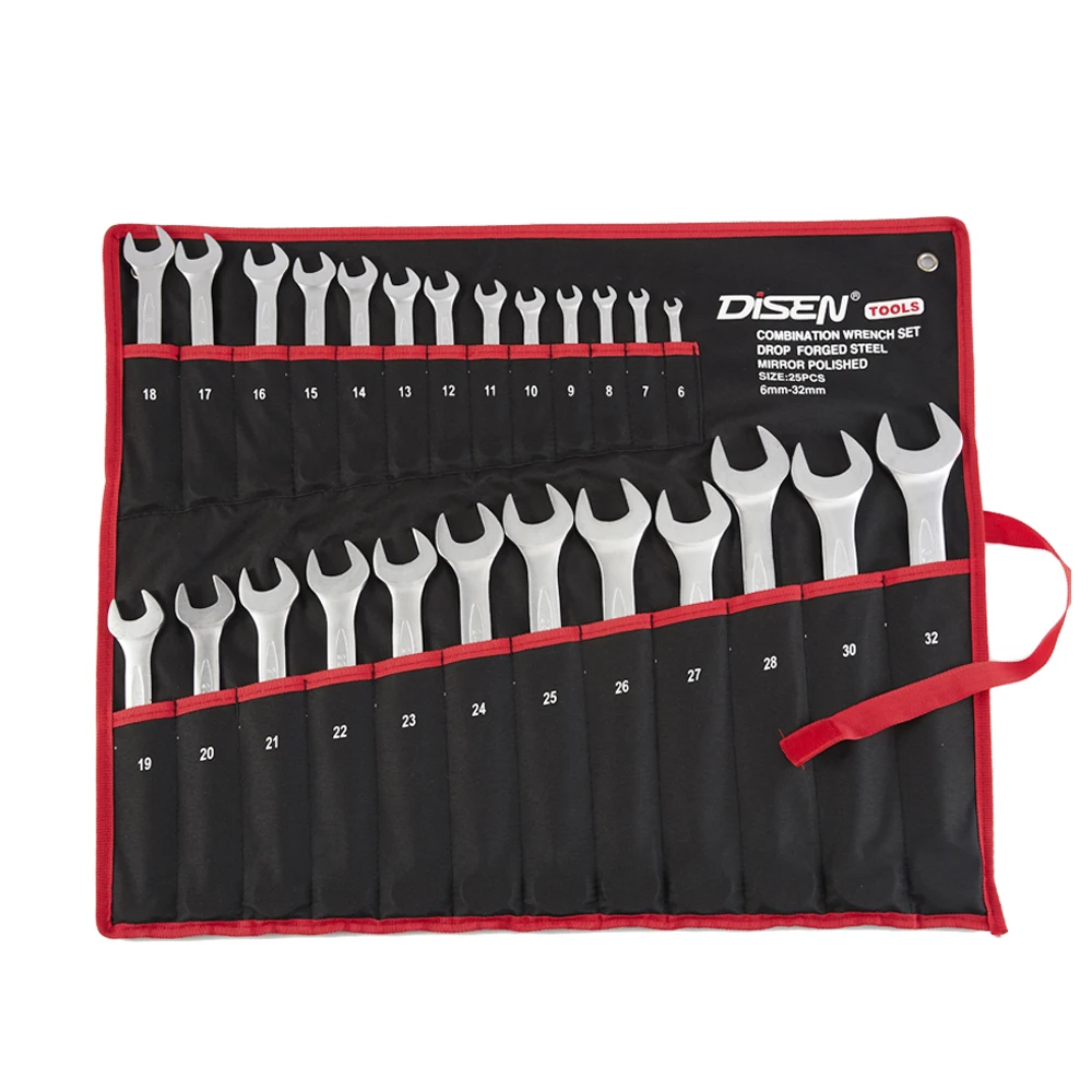 Carbon steel dual function 14pc automobile auto spanner set kit