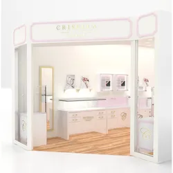 Customized Movable Glass Display Cabinet Showcase with LED Spot Lighting for Watch & Jewelry Retail Store Furniture