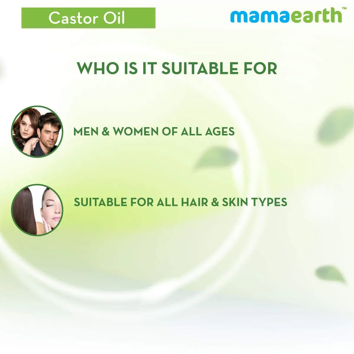Mamaearth 100% Pure Castor Oil Cold Pressed To Support Hair Growth Good Skin and Strong Nails 150 ml