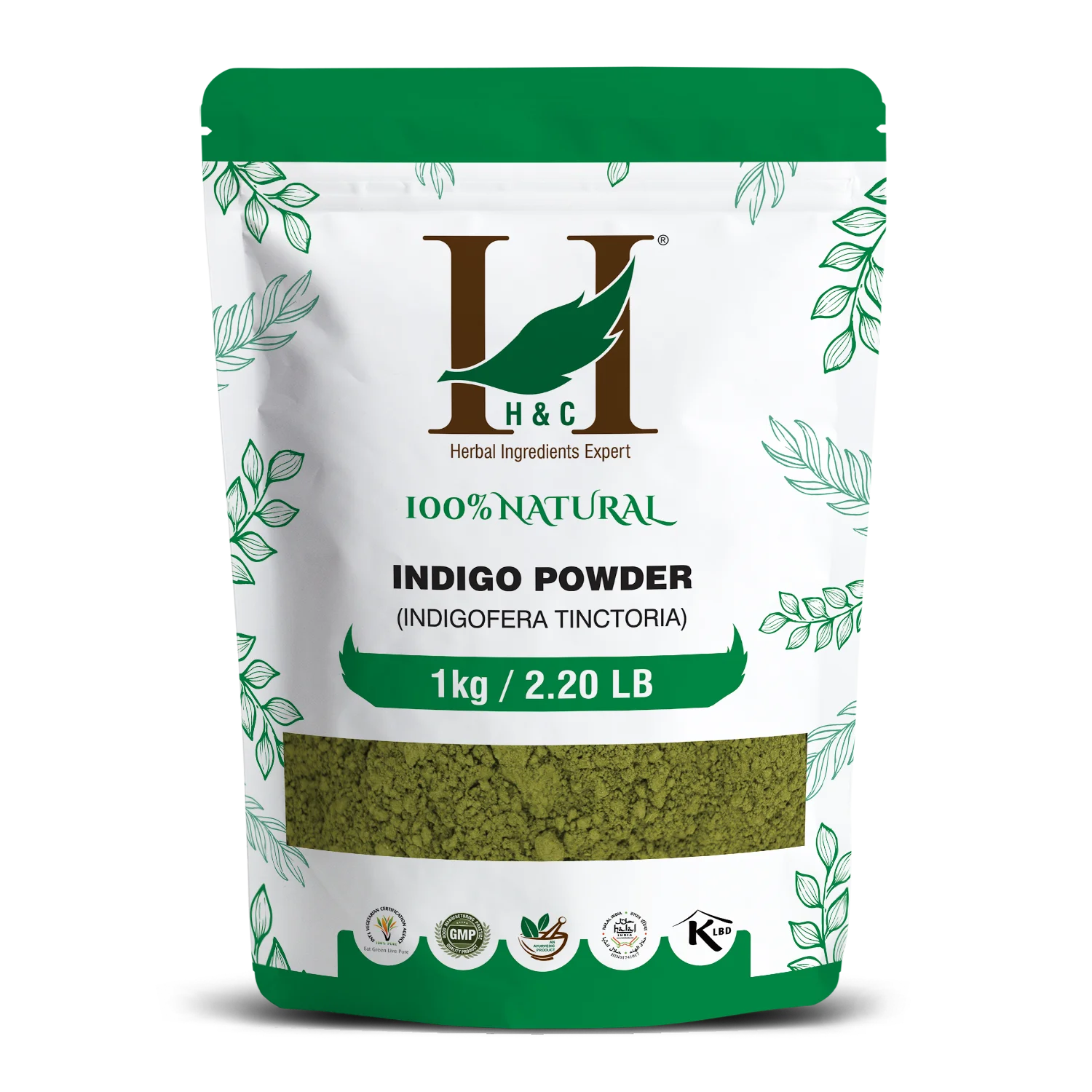 H&C Natural Indigo Powder (Indigofera tinctoria) - 1kg Pack