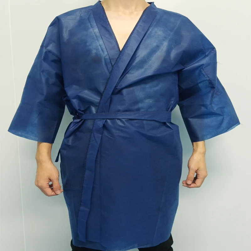 Disposable kimono for beauty salons / Cheap Disposable spa wear non woven  kimono robe