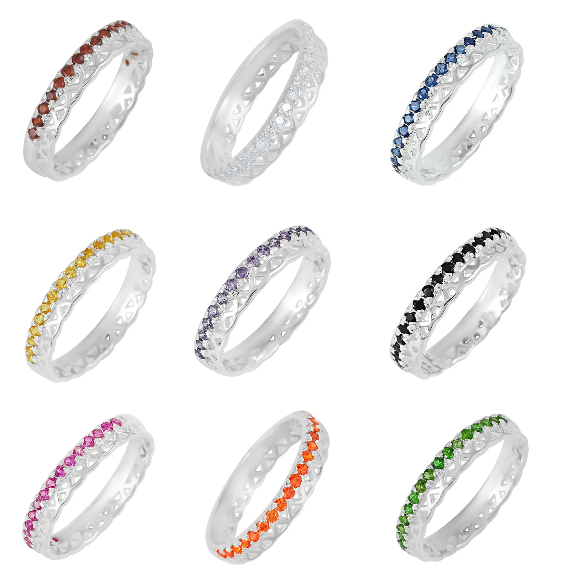 925 Sterling Silver Crown Design Stylish Minimalist Half Eternity Band Carnelian Gemstone Band Ring Fine Jewelry For Her