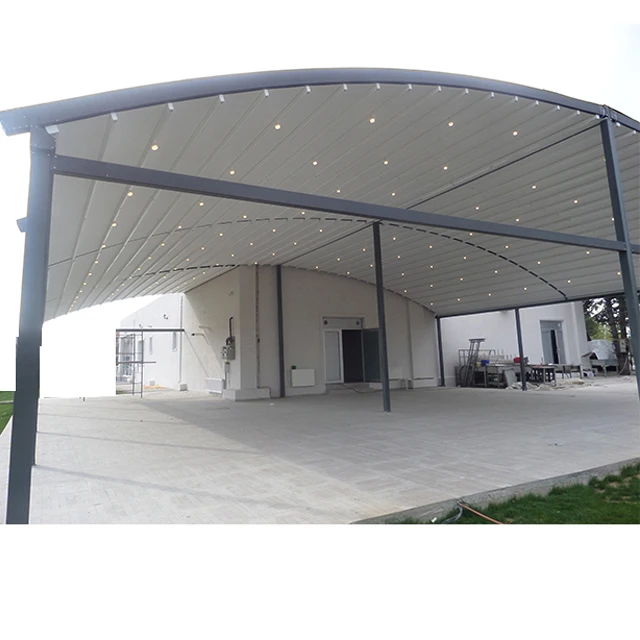 Stylish Modern Pergopanel ioclimatic Modular Pergola Arch-Shaped Arbour PVC Material Coated Metal Frame Wood/Aluminum/Plastic