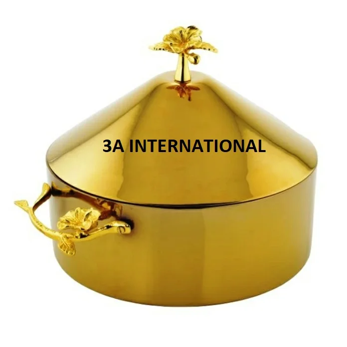 Handi Style Hotpot Set Of Three (Handi Shape) Silver finishing Good Quality Material Wholesale Prize