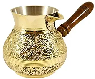 Coffee Pot Hot Selling Turkish Brass Metal Polish Round Utensils Turkish Coffee Kettle and Warmer Keeping Drink Hot 100 Pcs