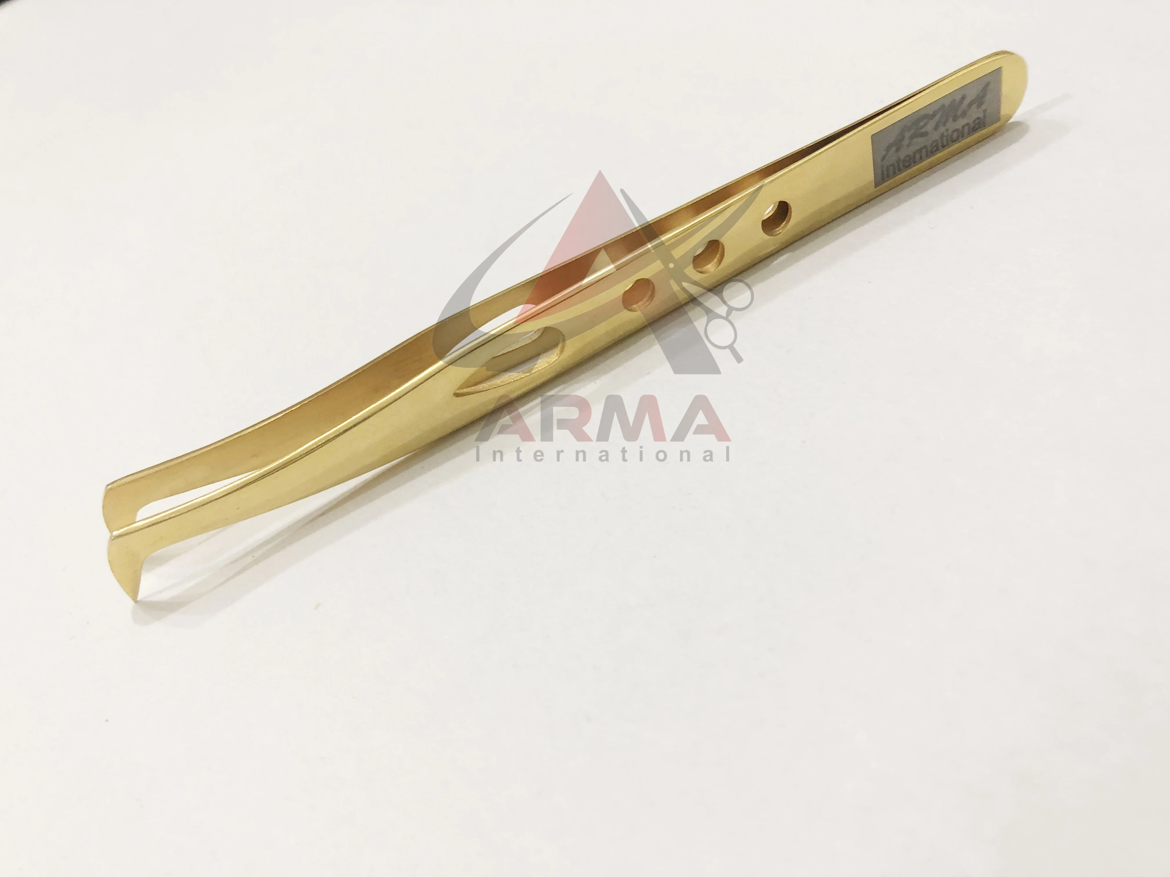 24K Gold Russian volume petal design eyelash tweezers  Eyelash Extension Tweezers with custom logo