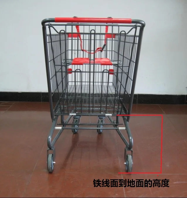 MOQ 50 PCS 220L Supermarket Steel Shopping Cart, Grocery Metal Cart