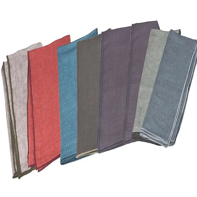 Симпатичные гладкие удобные льняные салфетки, разноцветная скатерть, столовая, кухонная подставка