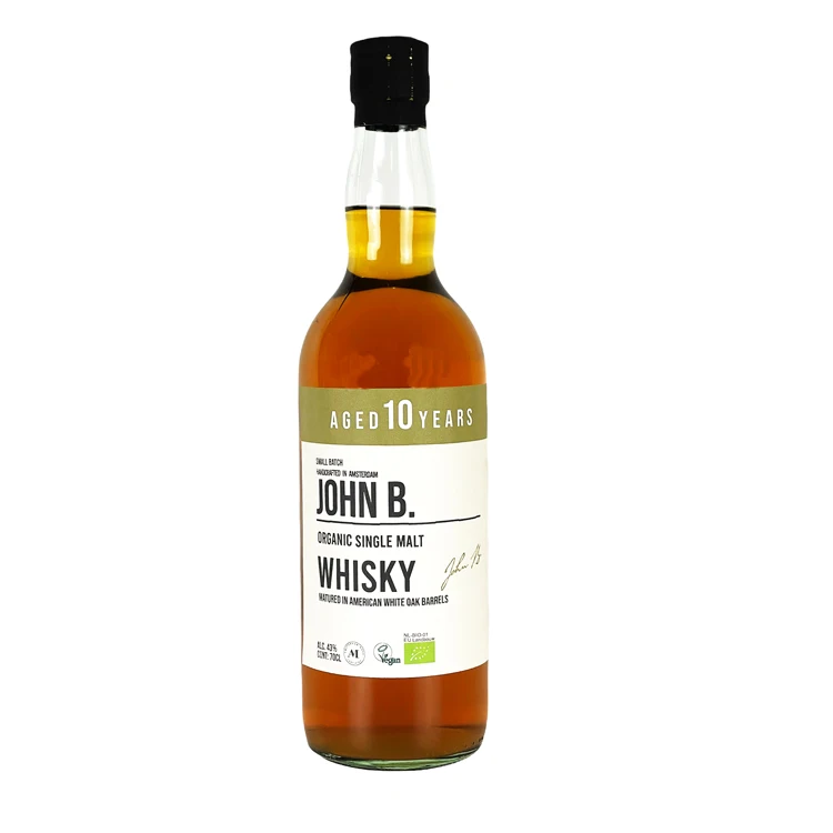 Whisky Single Malt 10 y.o. Bottle 700 ml., Brand John B. Organic Certified