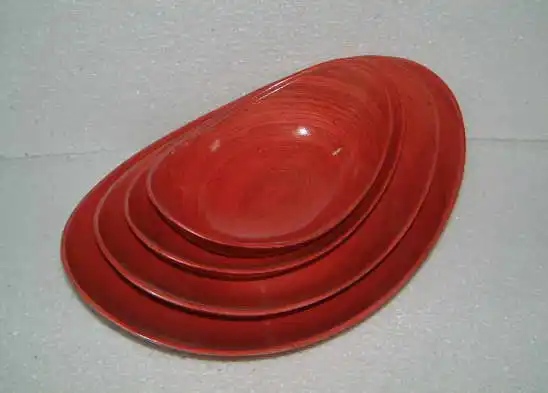  Вьетнамская крученая бамбуковая Овальная чаша ручной работы подходит для домашнего декора домашней посуды и кухонной утвари