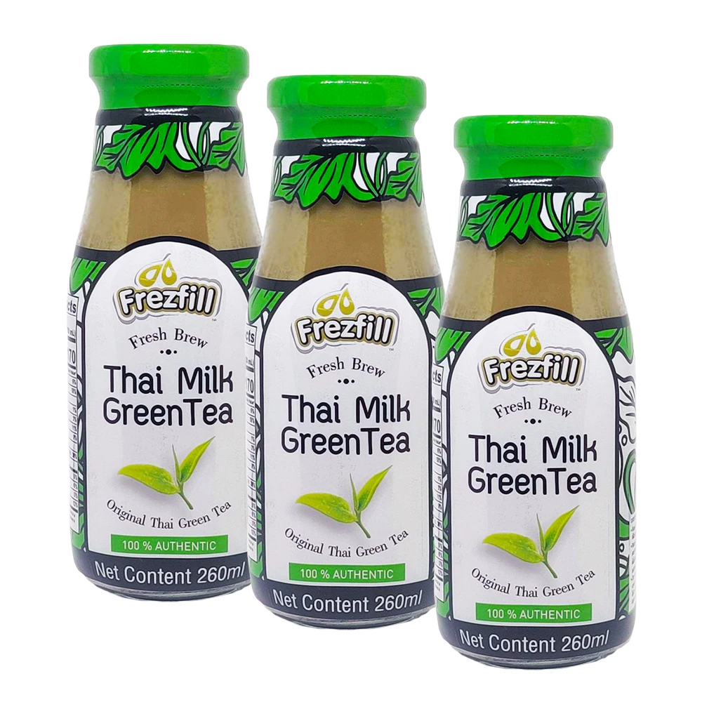 Great Quality 100% Authentic Beverage - Frezfill Thai Milk Green Tea 260ml Thai Green Tea Drink Product of Thailand