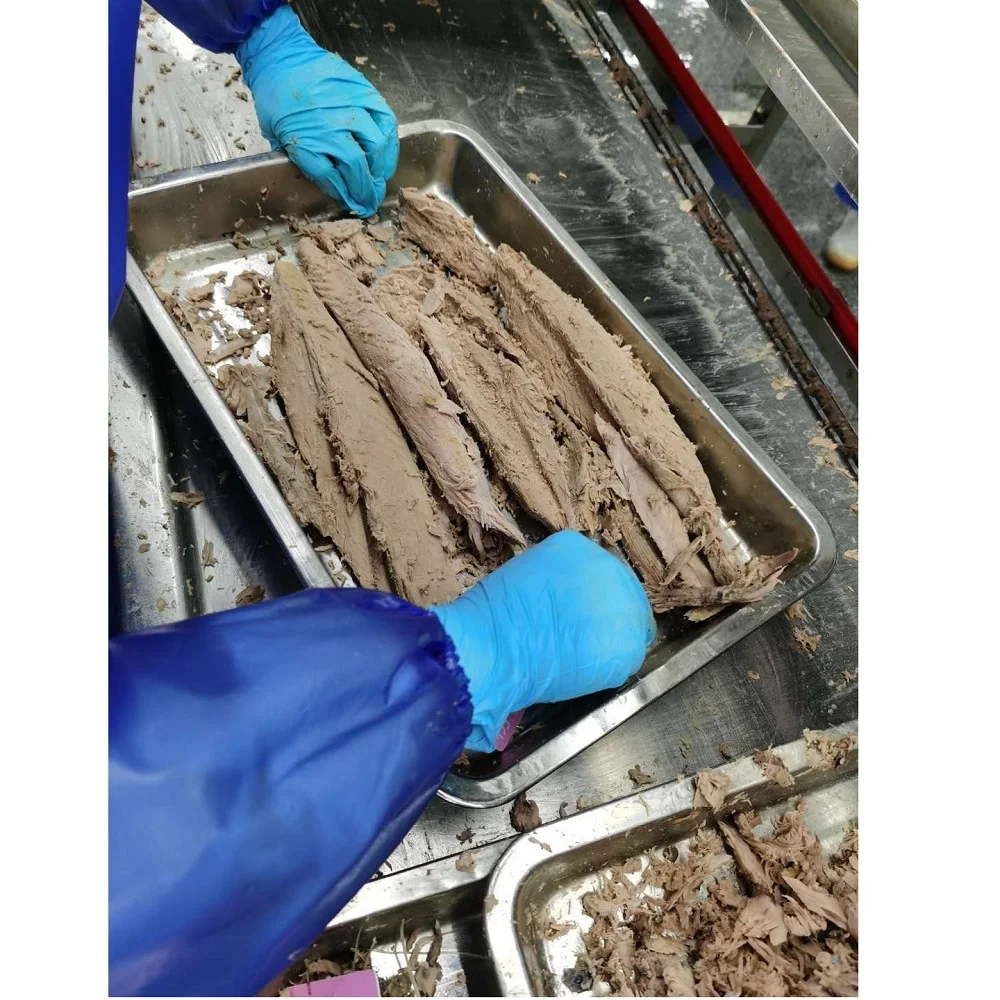 Fillet Part Double Clean Frozen Cooked Tuna Yellowfin Loin with flakes 10 Percent