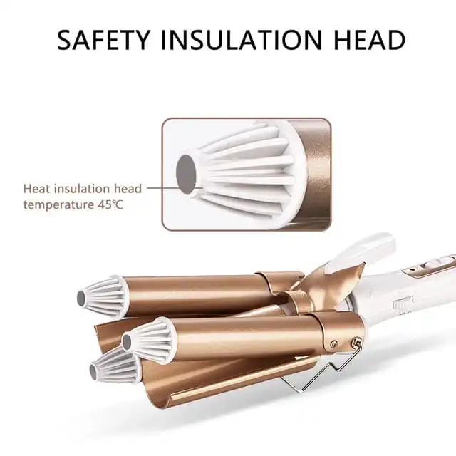 2021 Hot Selling Wholesale OEM Direct Manufacturer Three Barrel Hair Waver Straightener Curling Iron 360 Rotation Curlers LCD