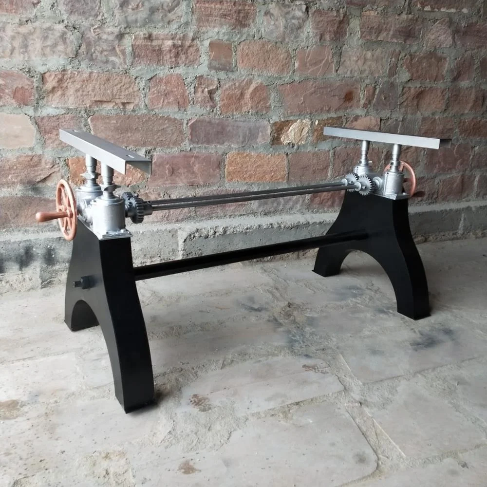 Vintage Industrial HURE Crank Table, HURE Crank Table Base Dining Room Furniture Home Furniture Metal Antique Iron T/T 30%/70%