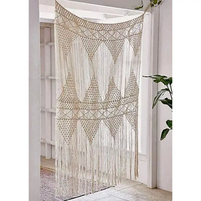 High quality hot sellinglong macrame curtain for Bedroom from India
