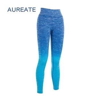 Модная спортивная одежда с высокой талией от производителя, Спортивные Компрессионные Бесшовные штаны для йоги длиной 3/4