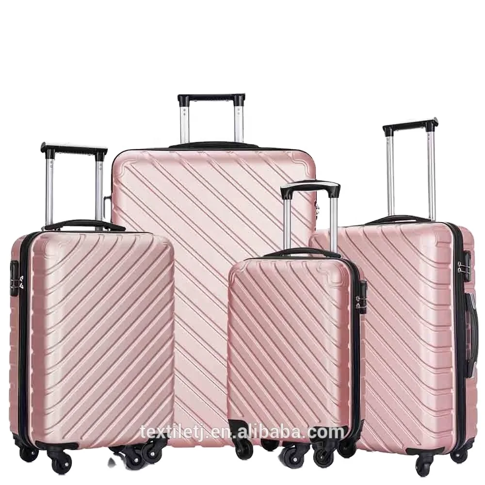 4 Pieces Luggage 18-28 Inch Hardshell Luggage Sets With Spinner Wheels Carry on Suitcase Rose Gold