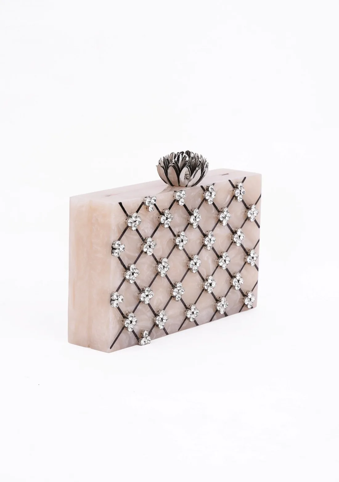 High quality good price resin made Blue color handmade clutch Purse beg for ladies