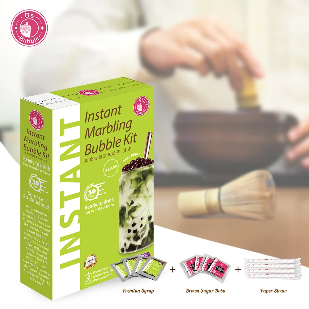 Taiwan boba pearls drink instant bubble tea kit with marbling syrup