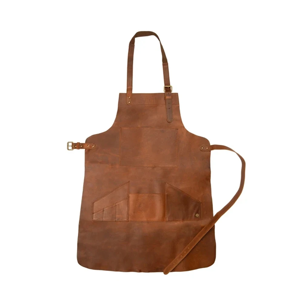 Wholesale Adjustable Leather Straps Workshop Men Sublimation Apron Manufacturer Custom Leather Denim Cooking Aprons Kitchen